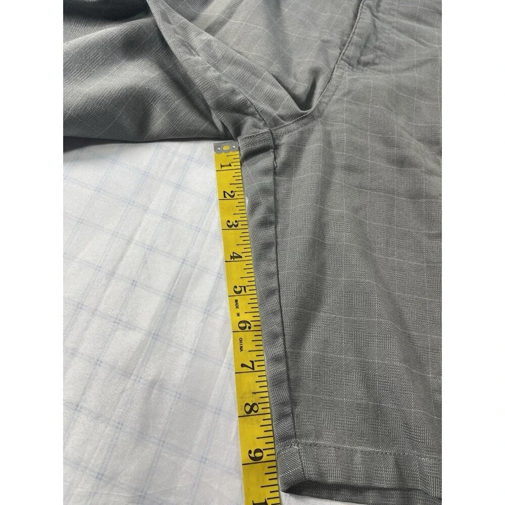Hang Ten Men’s Gray Plaid Flat Front Walk Shorts Size 36 Modern Fit Hybrid
